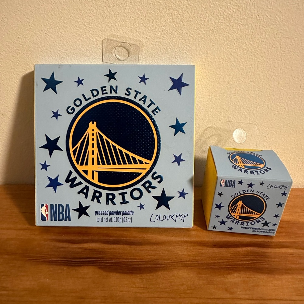Nib Color Pop Golden State Warriors Logo Powder Eye Shadow & Glitter Gel Combo
